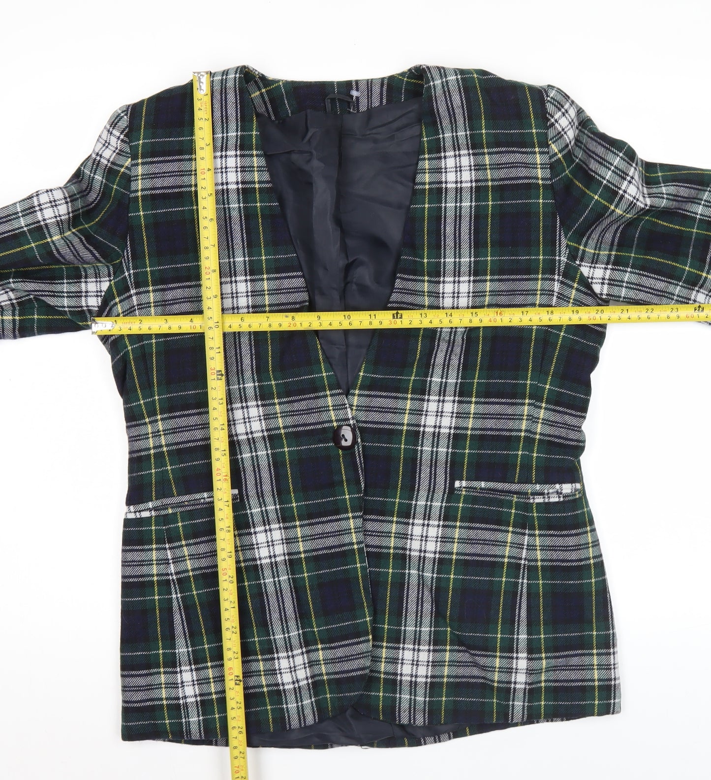 Hamells Women’s Multicoloured Check Blazer Size 14 Wool Blend