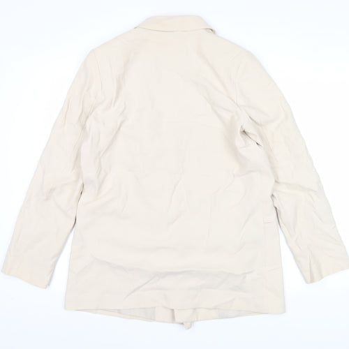 H&M Women's Beige Double-Breasted Blazer Jacket Size S