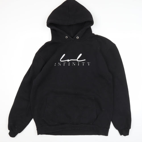 Infinity Mens Black XL Pullover Hoodie Logo Graphic Hooded Sweatshirt