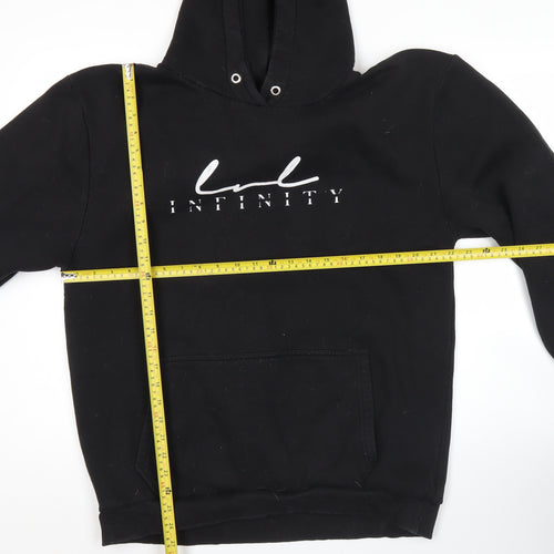 Infinity Mens Black XL Pullover Hoodie Logo Graphic Hooded Sweatshirt