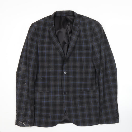 Swear & Mason Men's Black Check Blazer 38R Single-Breasted Jacket