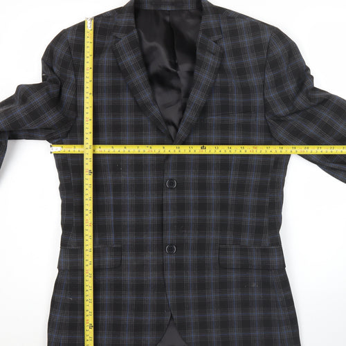 Swear & Mason Men's Black Check Blazer 38R Single-Breasted Jacket