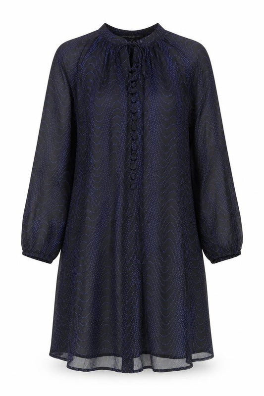 Front view of French Connection Women’s Black Polka Dot Shift Dress UK 12