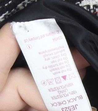 Simply Be Womens Black Check Duffle Coat Hooded Size 14
