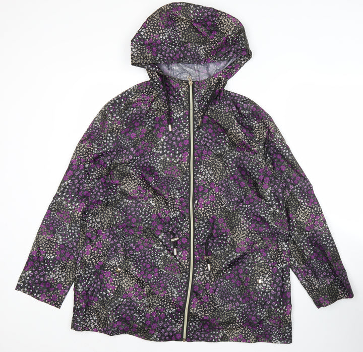 Bonmarché Women’s Multicoloured Floral Rain Coat Jacket Size 14