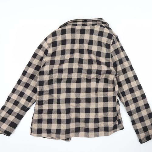 River Island Womens Black Beige Check Blazer Jacket Size 16