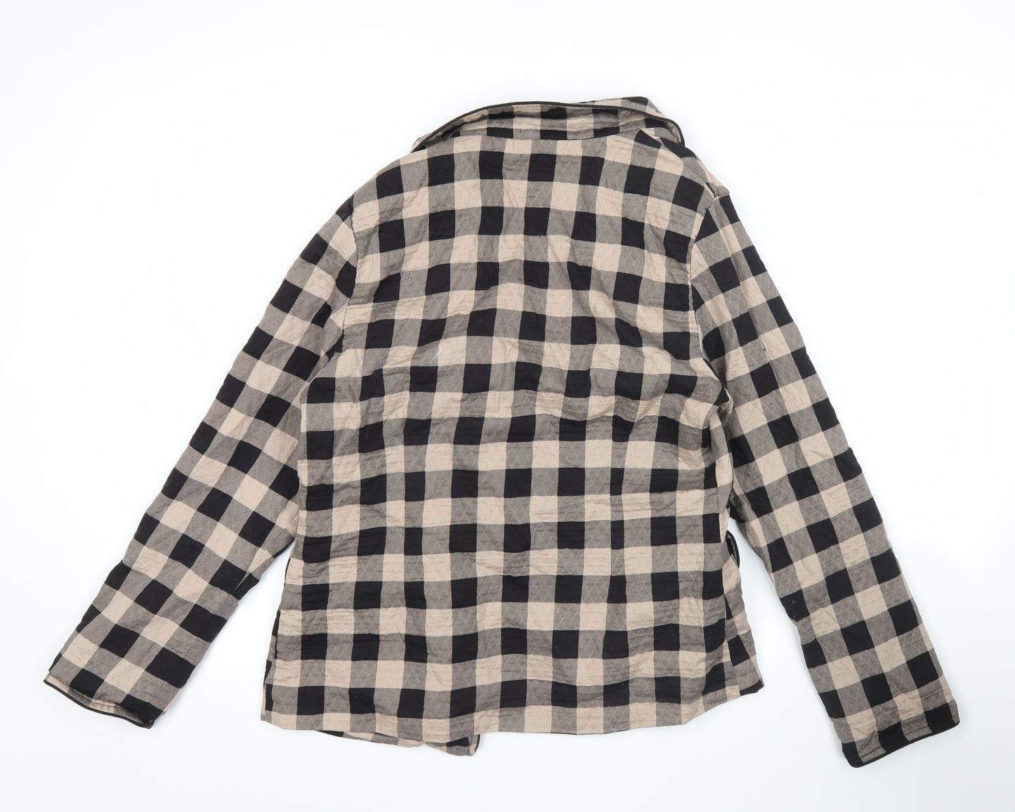 River Island Womens Black Beige Check Blazer Jacket Size 16