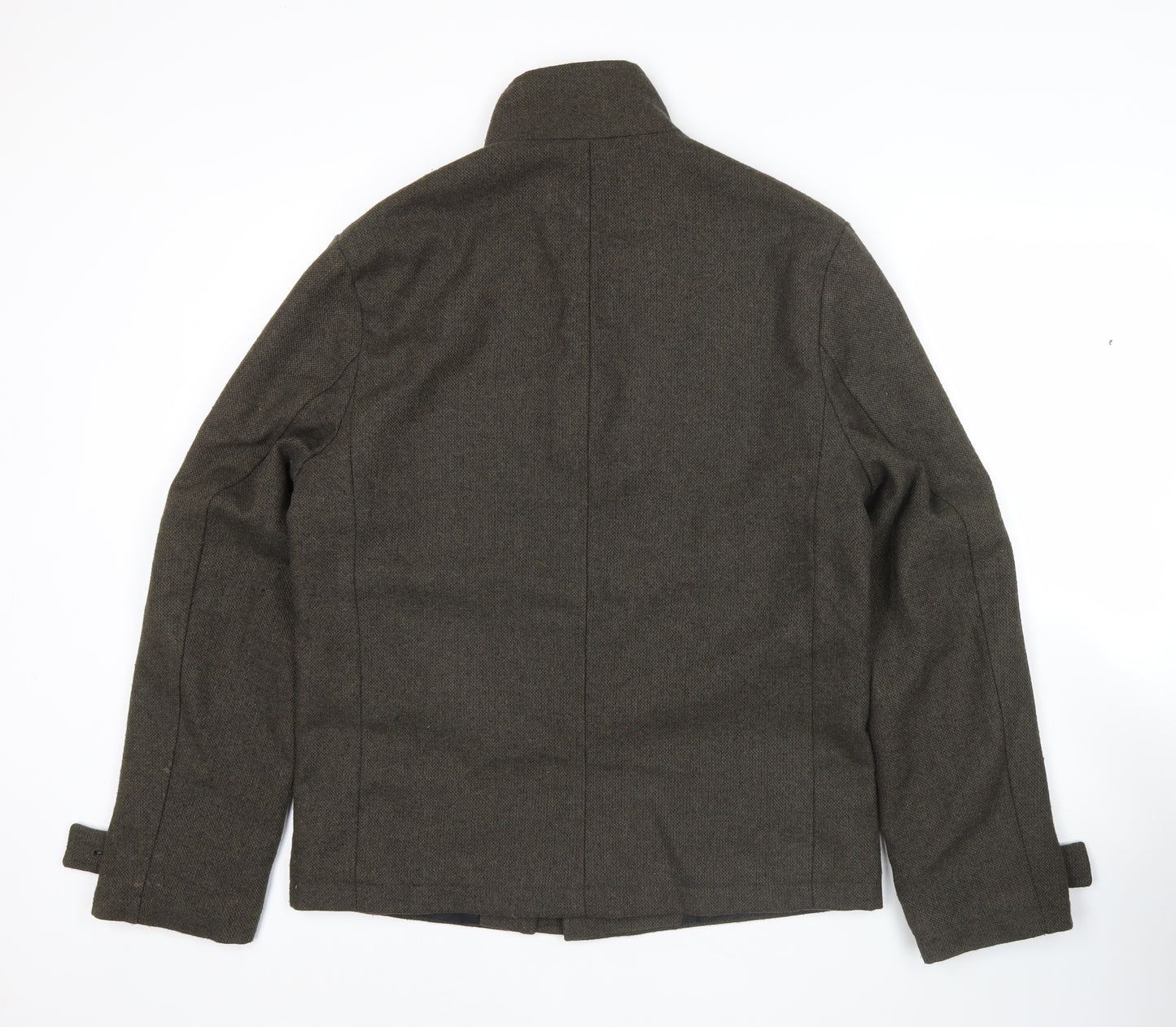 George Men's Brown Military Jacket Small 36-38" Regular Fit Wool Blend
