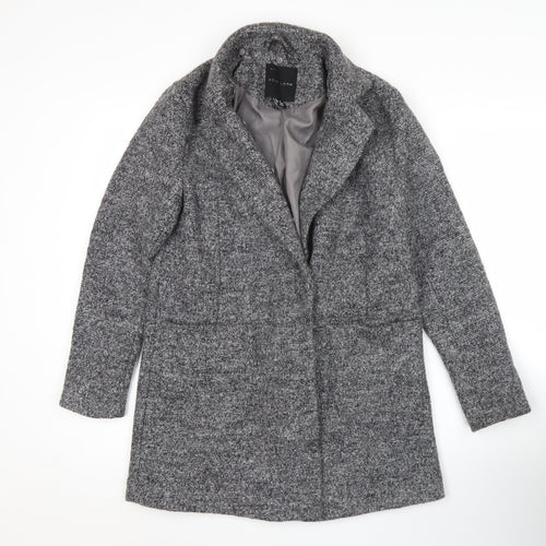New Look Women’s Grey Wool Blend Mid-Length Overcoat UK 8