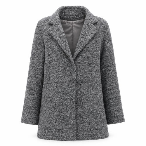 New Look Women’s Grey Wool Blend Mid-Length Overcoat UK 8