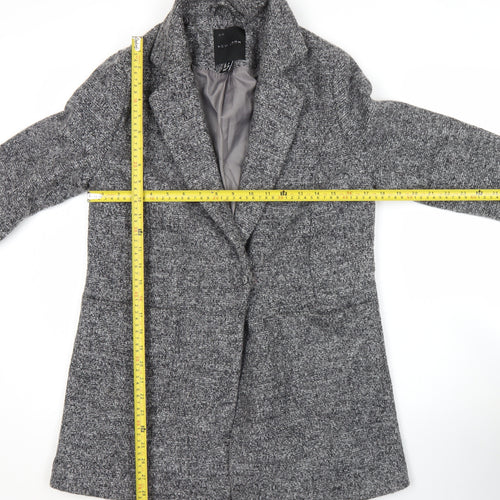 New Look Women’s Grey Wool Blend Mid-Length Overcoat UK 8
