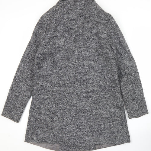 New Look Women’s Grey Wool Blend Mid-Length Overcoat UK 8
