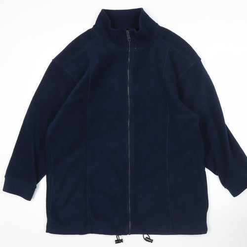 St. Bernard Womens Blue Fleece Full Zip Jacket Size 16