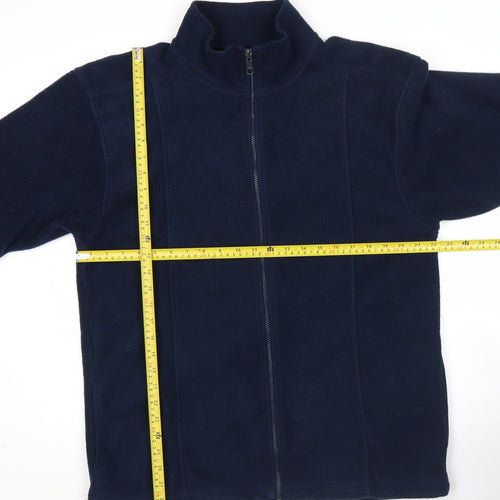 St. Bernard Womens Blue Fleece Full Zip Jacket Size 16