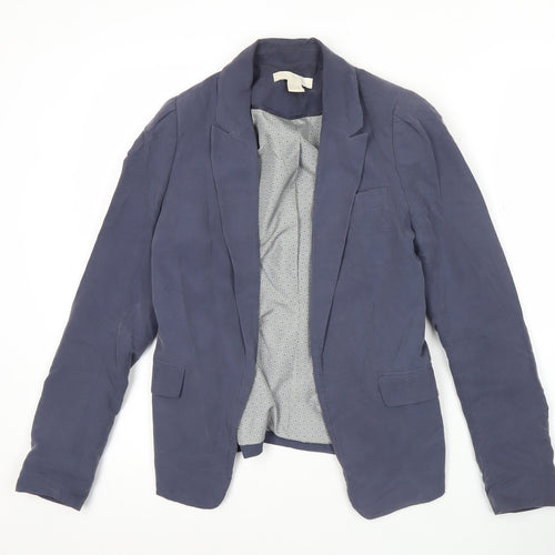 H&M Women’s Blue Blazer Jacket Size 4 Regular Fit Workwear