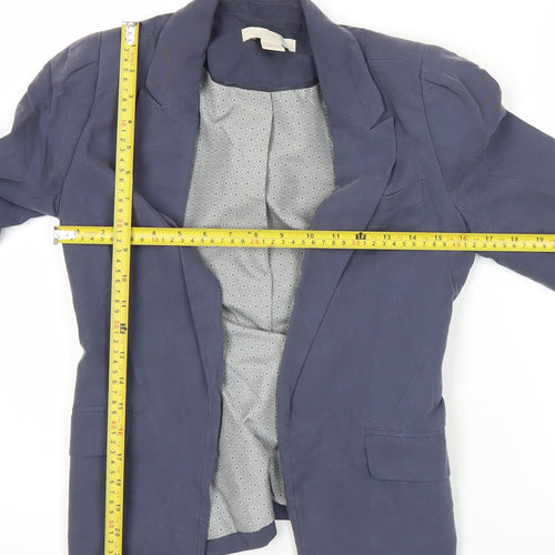 H&M Women’s Blue Blazer Jacket Size 4 Regular Fit Workwear