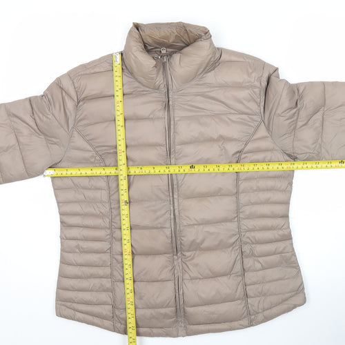 Cuple Women’s Beige Puffer Jacket M Lightweight Packable Full Zip