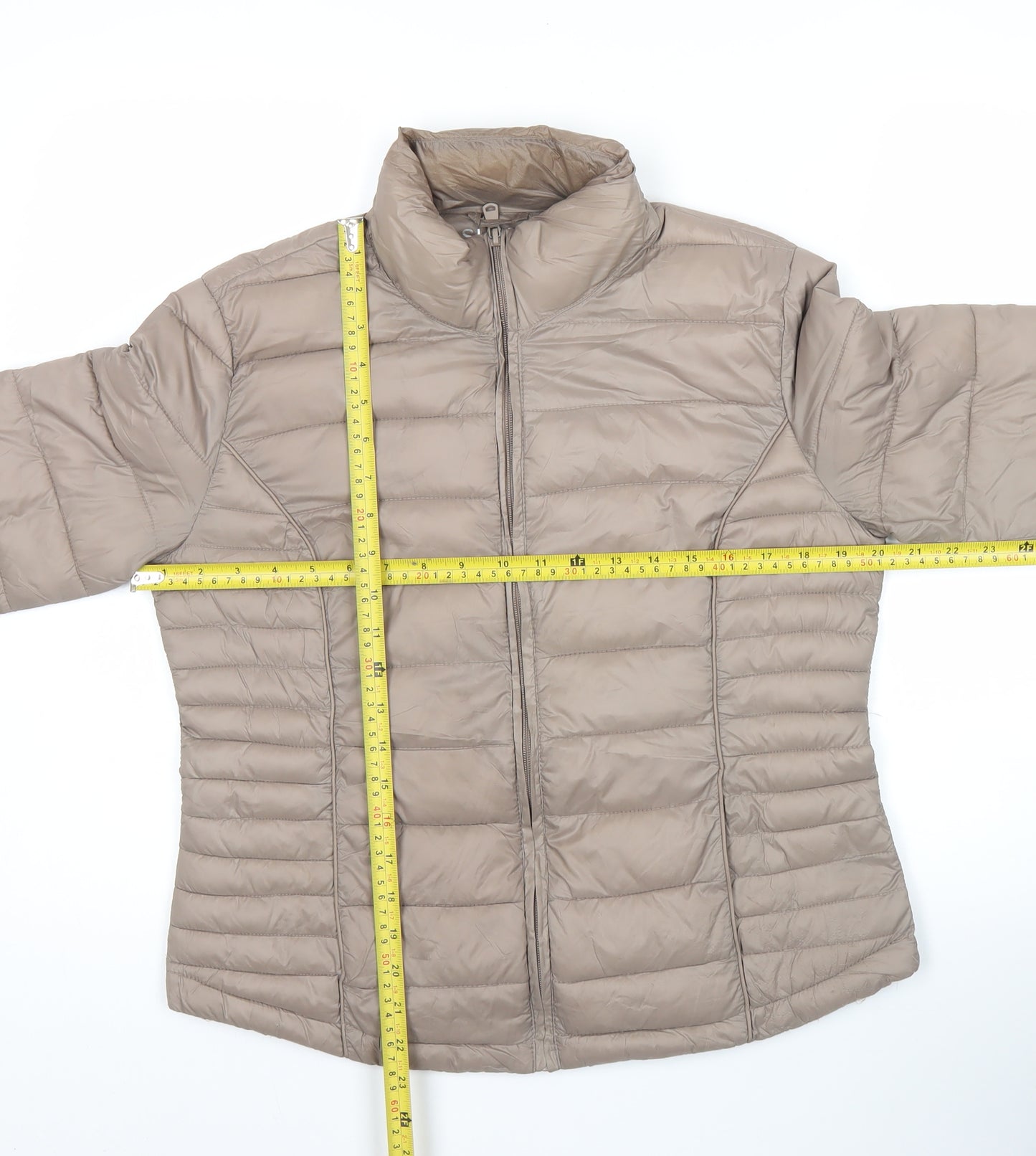 Cuple Women’s Beige Puffer Jacket M Lightweight Packable Full Zip