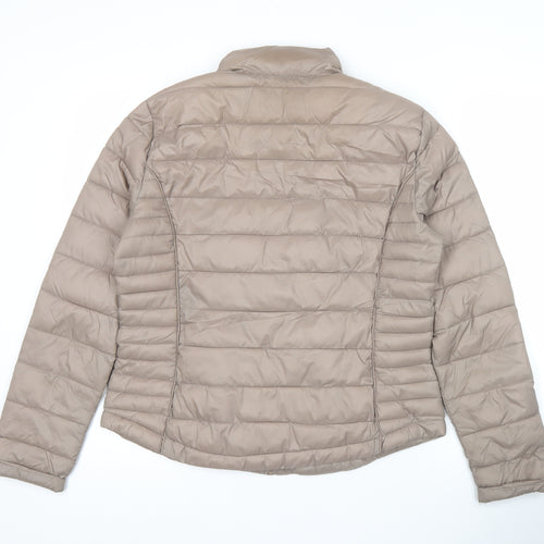 Cuple Women’s Beige Puffer Jacket M Lightweight Packable Full Zip