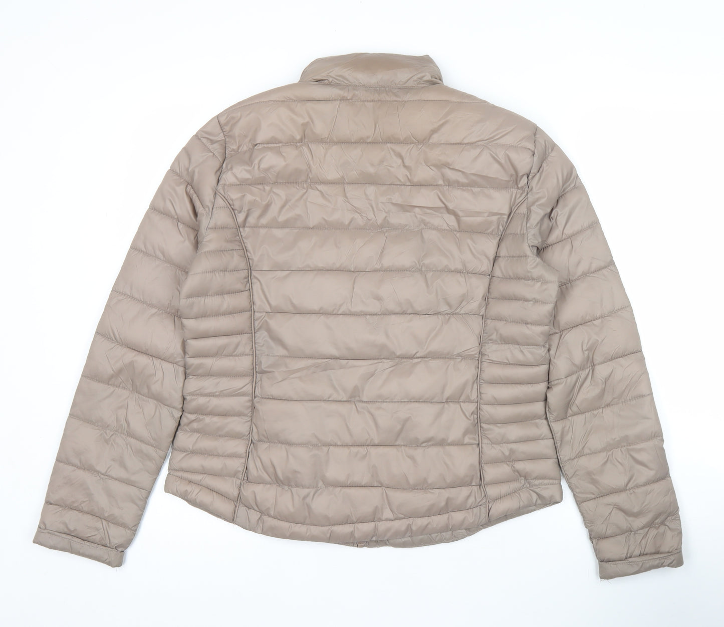 Cuple Women’s Beige Puffer Jacket M Lightweight Packable Full Zip