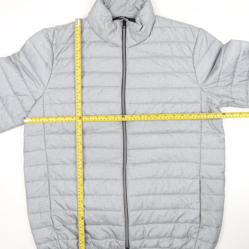 George Mens Grey XL 45-47" Puffer Jacket Lightweight Quilted Coat