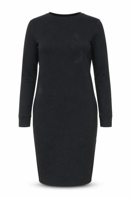 Front view of PRETTYLITTLETHING Women Black, size 10, Bodycon Long Sleeve Dress