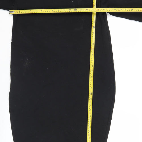 PrettyLittleThing Women Black Size 10 Bodycon Long Sleeve Dress