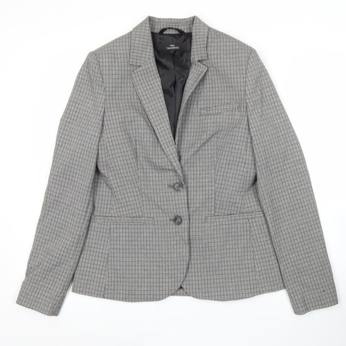 Next Women Grey Check Tailored Blazer Jacket Size 10 UK