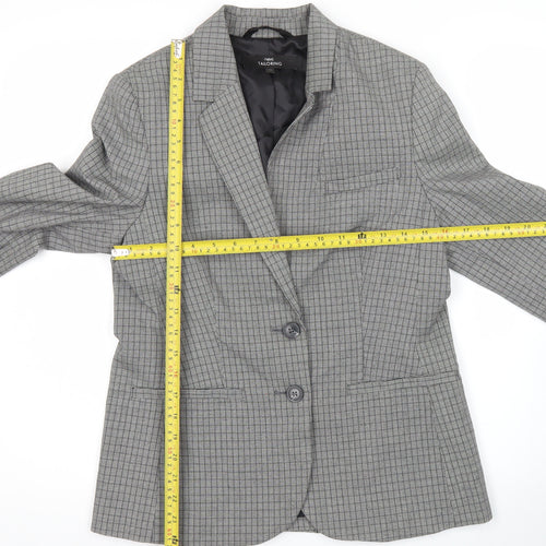 Next Women Grey Check Tailored Blazer Jacket Size 10 UK