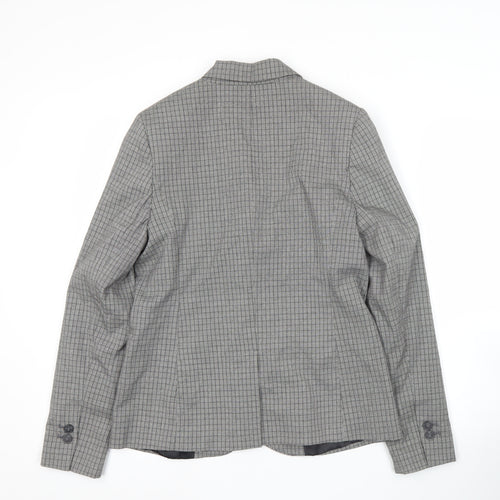 Next Women Grey Check Tailored Blazer Jacket Size 10 UK