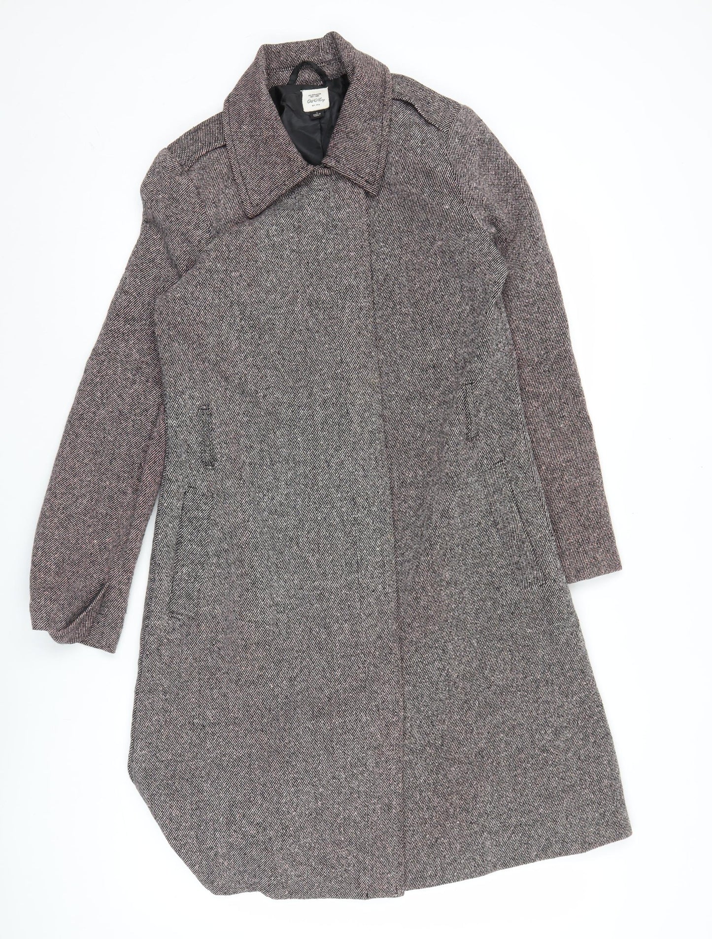 Old Navy Women’s Brown Wool Blend Long Herringbone Coat Size S