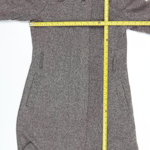 Old Navy Women’s Brown Wool Blend Long Herringbone Coat Size S