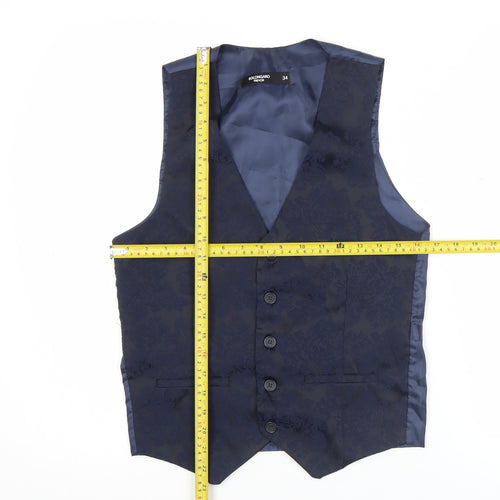 Bolongaro Trevor Men’s Blue Floral Suit Waistcoat Size 34 Formal