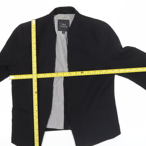 Next Women Black Tailored Blazer Jacket Size 8 Slim Fit Workwear