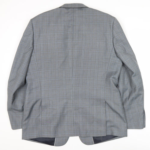 French Connection Men’s Grey Check Blazer Jacket 44R Two-Button Smart