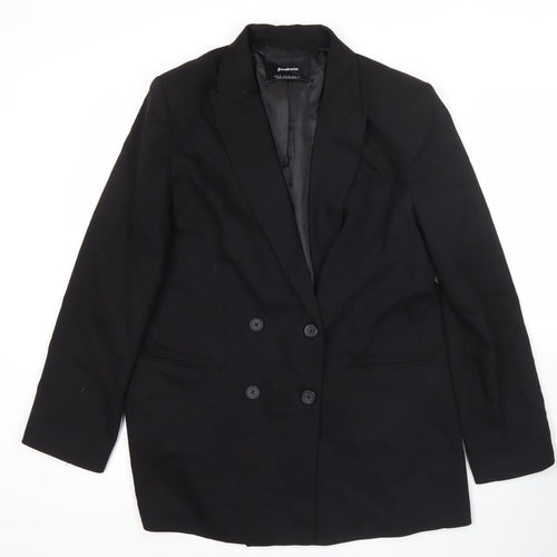 Stradivarius Womens Black Size 12 Double Breasted Blazer Jacket