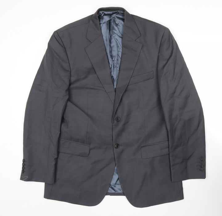 Marks and Spencer Men’s Grey Wool Blazer Jacket 40” Chest Regular Fit