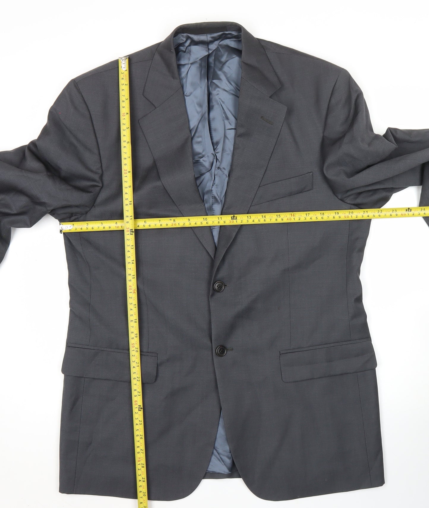 Marks and Spencer Men’s Grey Wool Blazer Jacket 40” Chest Regular Fit