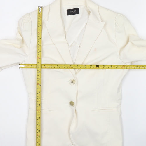 Esprit Women Ivory Slim Fit Suit Jacket UK 6 Notch Lapel
