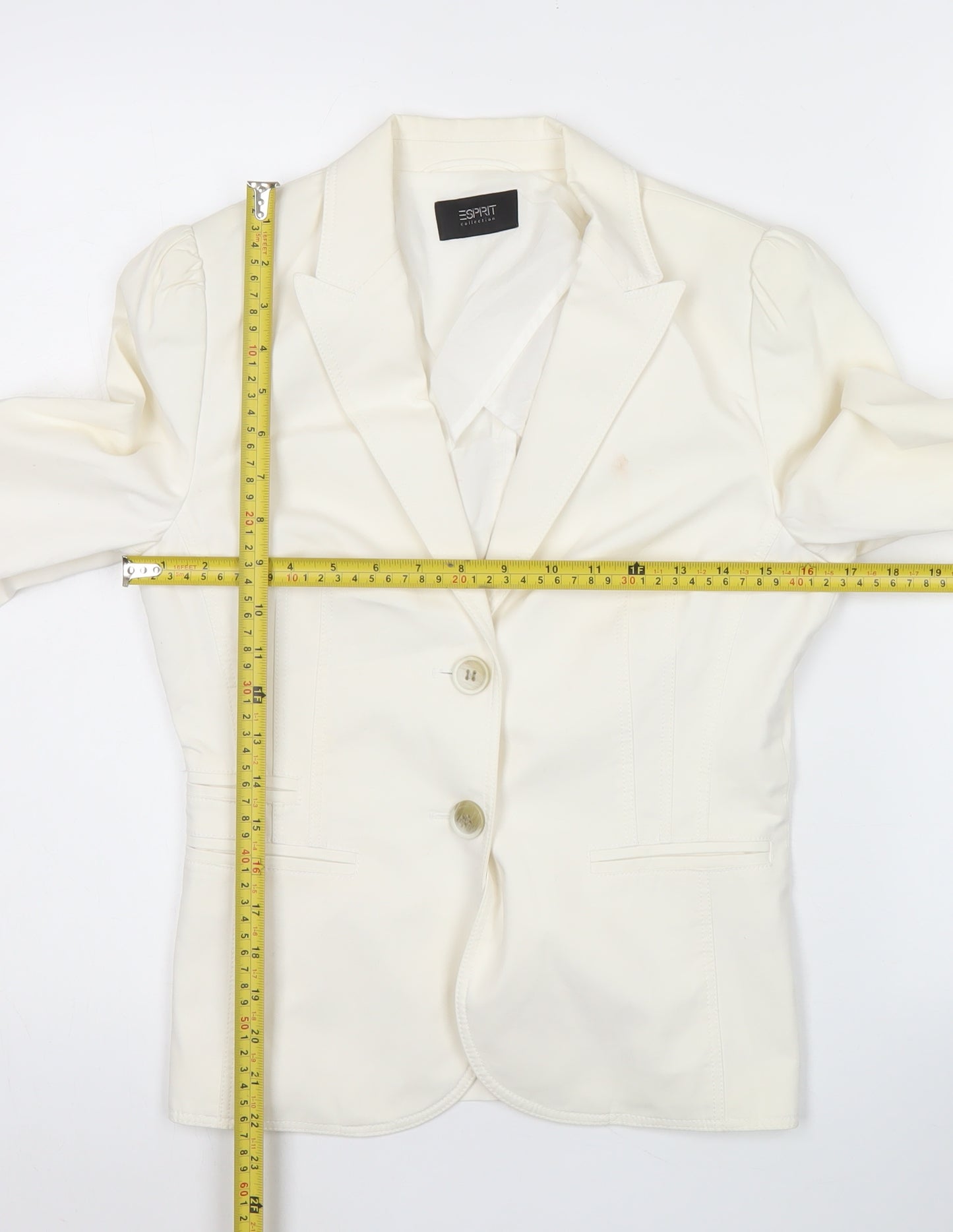 Esprit Women Ivory Slim Fit Suit Jacket UK 6 Notch Lapel