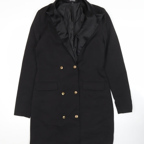 Missguided Womens Black Size 8 Double-Breasted Tuxedo Blazer Dress