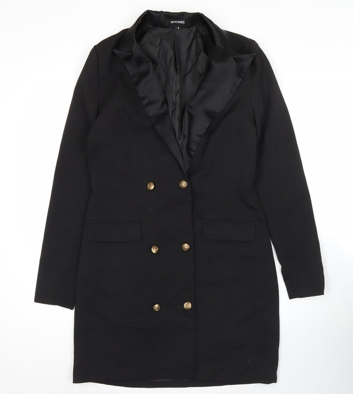 Missguided Womens Black Size 8 Double-Breasted Tuxedo Blazer Dress