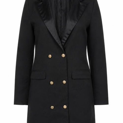 Missguided Womens Black Size 8 Double-Breasted Tuxedo Blazer Dress
