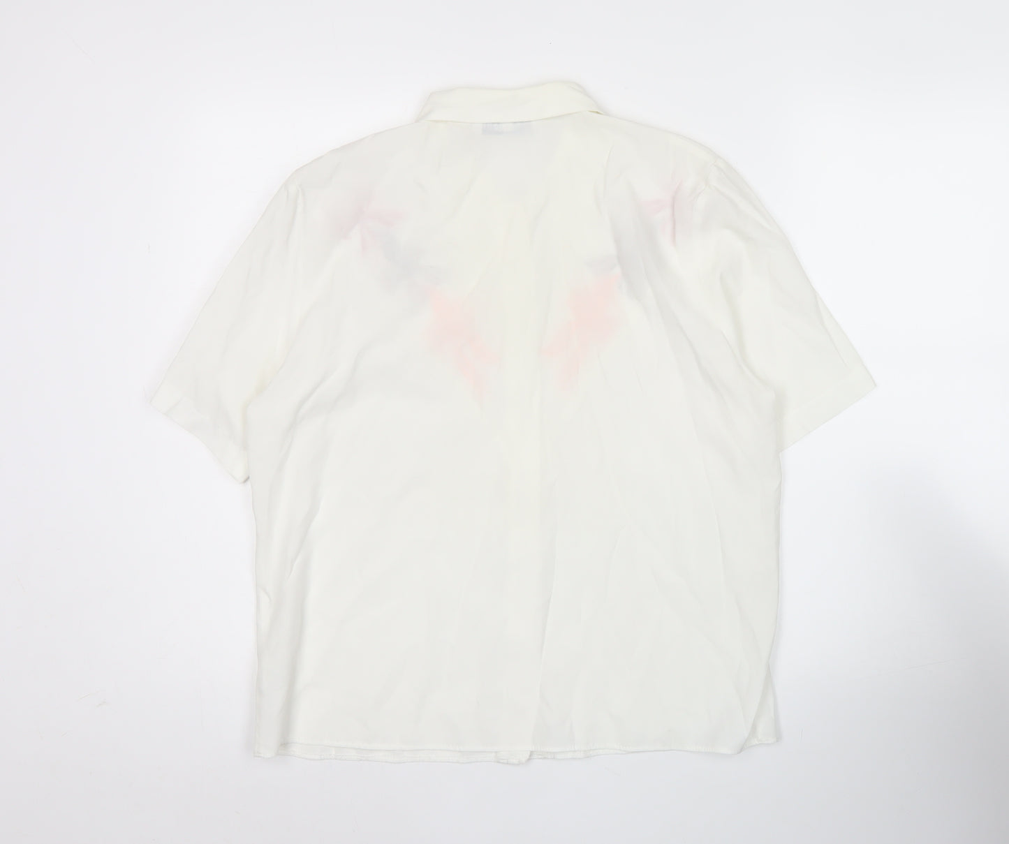 Hamells Womens Ivory Embroidered Button-Up Shirt Size 12