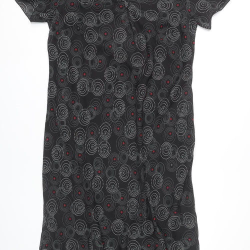 Classics Women’s Black Geometric Midi Shift Dress Size 24