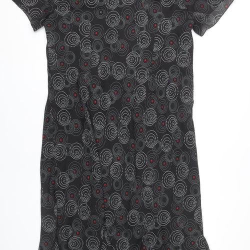 Classics Women’s Black Geometric Midi Shift Dress Size 24