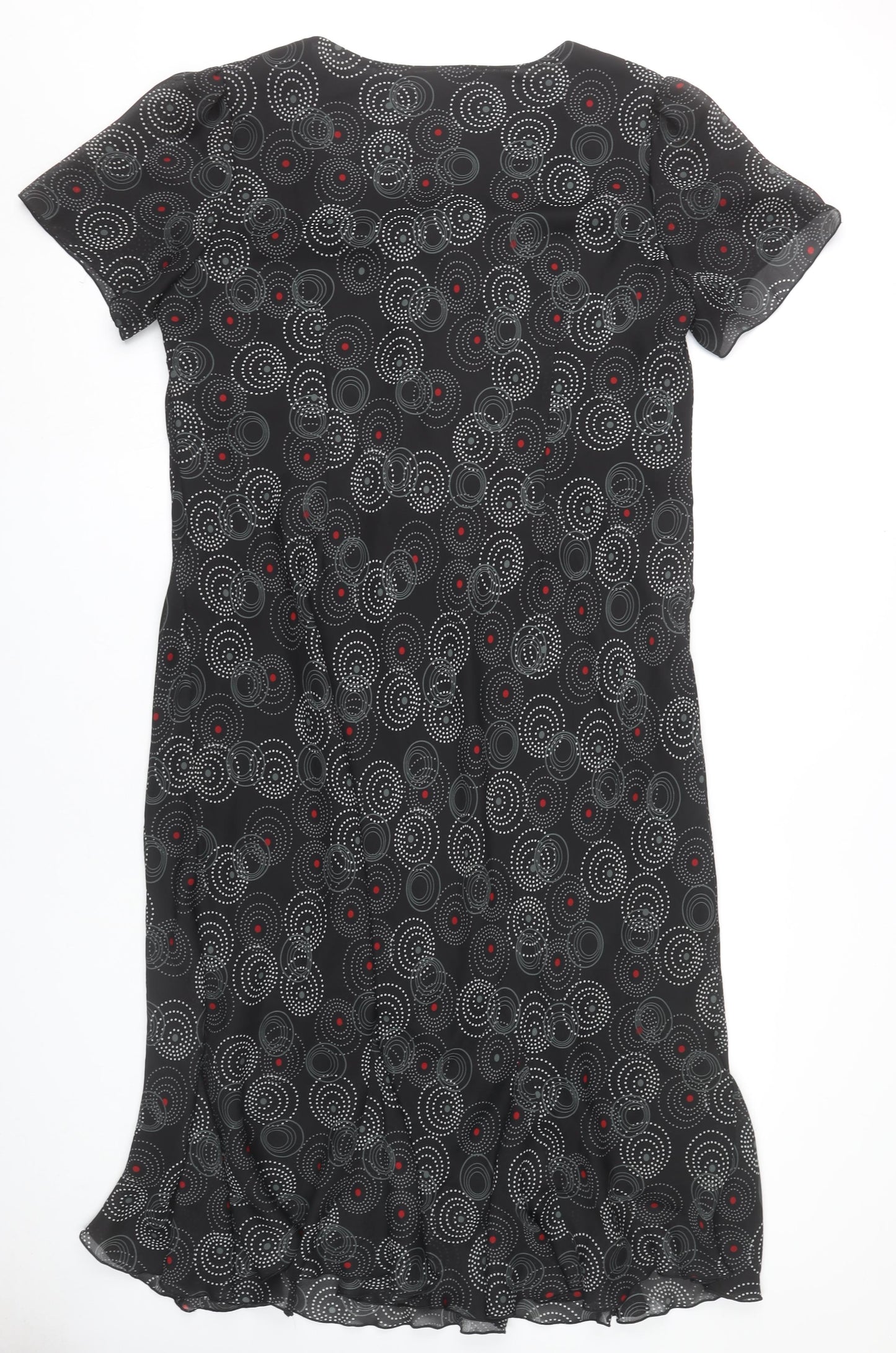 Classics Women’s Black Geometric Midi Shift Dress Size 24