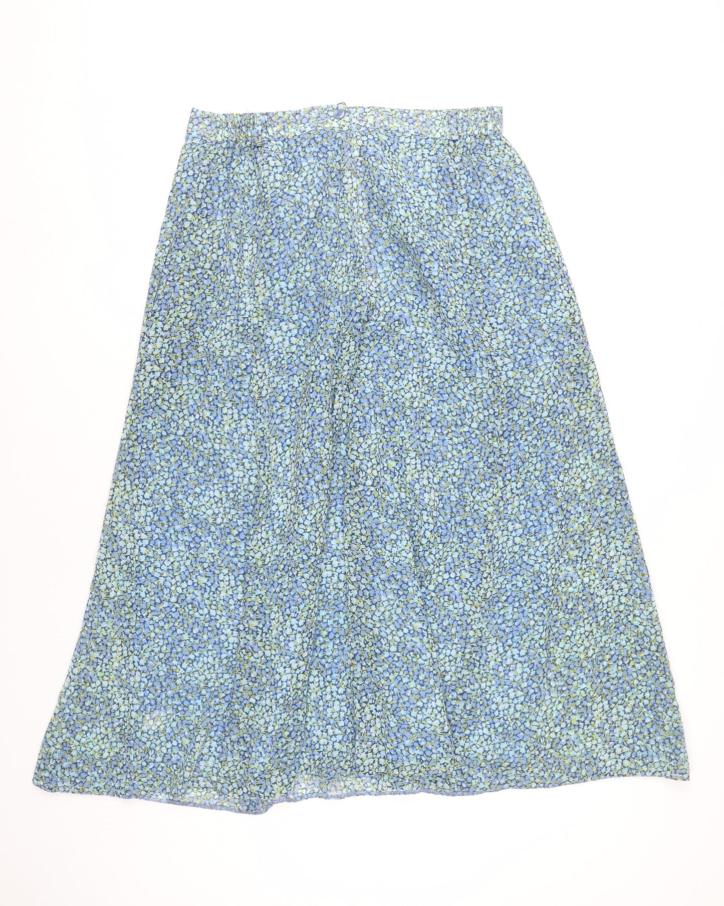 Double TWO Womens Blue Floral A-Line Midi Skirt Size 16