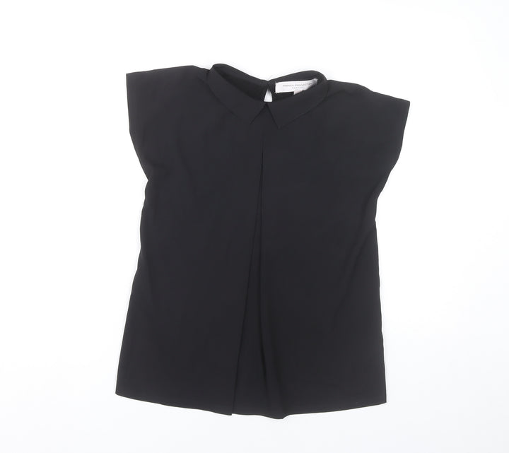French Connection Womens Black XS Collared Sleeveless Blouse