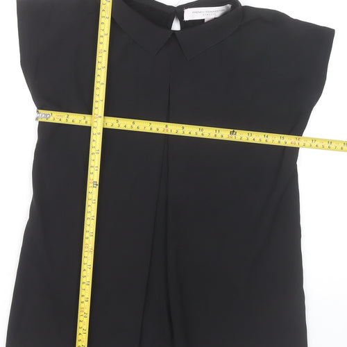 French Connection Womens Black XS Collared Sleeveless Blouse